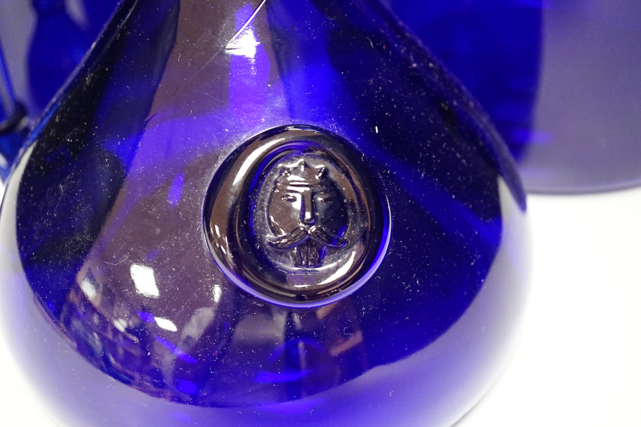 A selection of Bristol blue glass ware